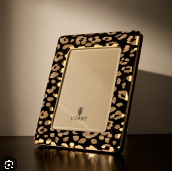 L'Objet Leopard Frame 8 X 10 Lobjet Leopard Picture Frame 24 Karat Gold Plating - Picture 1 of 4